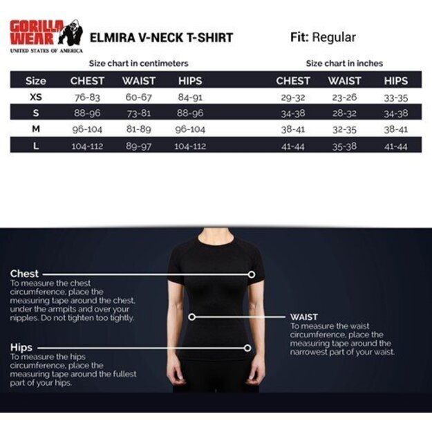 Gorilla Wear Elmira V-Neck T-Shirt - Black