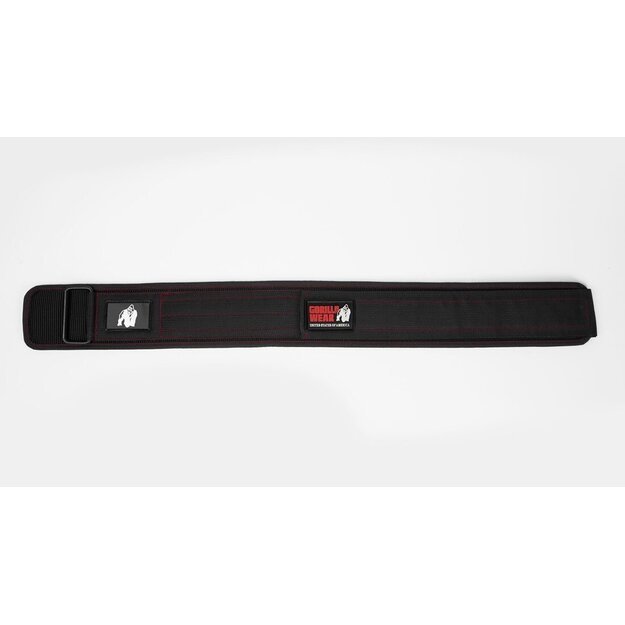  Gorilla Wear 4 Inch Nylon Lifting Belt - Black/Red