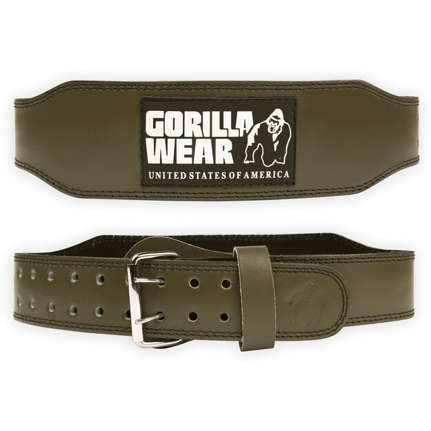 Gorilla Wear 4 INCH Padded Leather Belt - Army Green