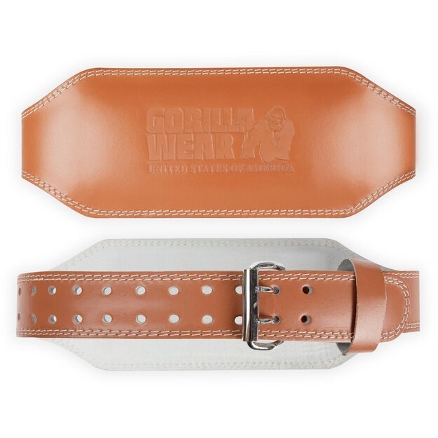 Gorilla Wear 6 Inch Padded Leather Lifting Belt - Brown